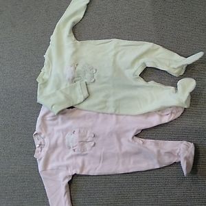 Bundle of 2 girandola velour ribbed footies